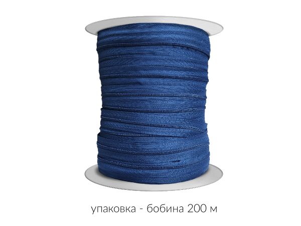 Молния рулонная витая (спираль) Т3 (3 мм) УСИЛЕННАЯ, НА БОБИНЕ, S-040 св.синий (цв.SBS) / кор. 1200 метров