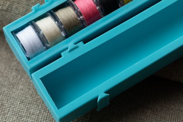 Органайзер для шпулек 15х3.2х1.8 см, термопластичная резина, голубой, Gamma OFS-01