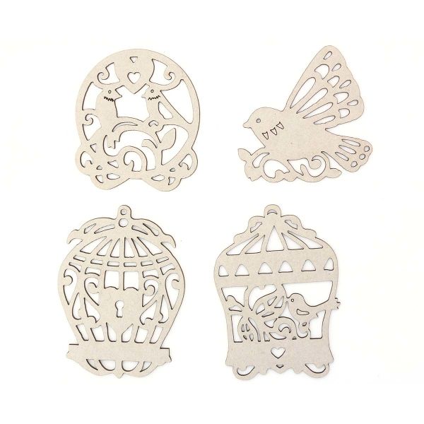 Заготовка из картона Золотая клетка 7,2х5,3см, 5х5,8см, 6,2х5см, 4 шт, Астра