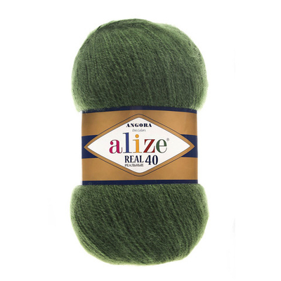 Пряжа Alize (Ализе) Angora Real 40 / уп.5 мот. по 100 г, 430м, 563 темно-зеленый A