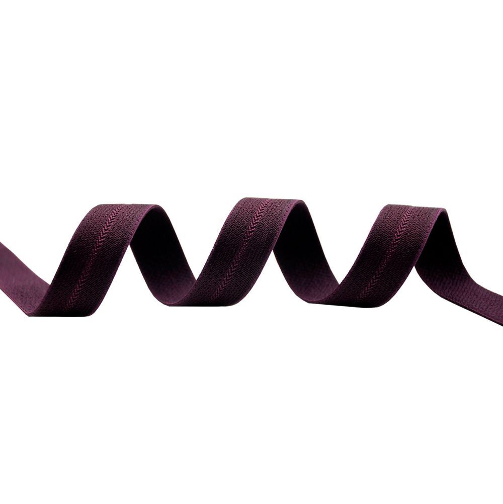 Резинка бельевая (бретелечная) блестящая 14.0 мм / 25 метров, слива