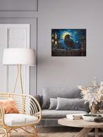 Кристальная (алмазная) мозаика Фрея ALDD-291, на подрамнике, Ворон (со светодиодами), 50х40 см