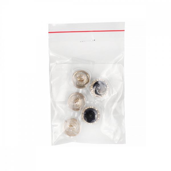 Пуговицы на ножке металлические 24L=15мм, С-MP33 цв.золото/черный, 5 шт