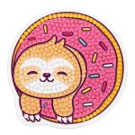 Алмазная (кристальная) мозаика Фрея ALVM-086, магнит Ленивец в пончике, 8х8 см