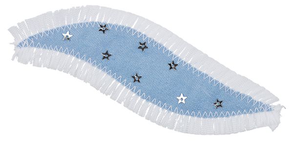 Термоаппликация волна джинс, 6 шт, В1/10 с пайетками 14х5 см, Blitz