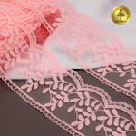 Кружево на сетке 85 мм, цв.R1815 розовый, уп.13.7м, Kruzhevo