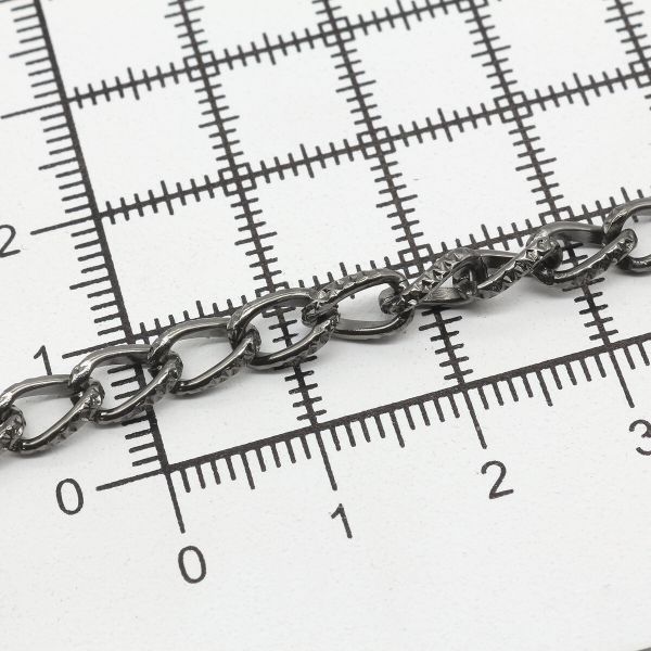 Цепь алюминиевая 7,7 мм, 5,1 мм, боб(10 м) (чер.никель) K18310