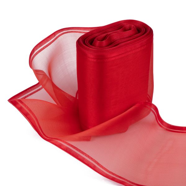 Лента капроновая (органза) для бантов 98-117.0 мм / 25±1 метров, красный, Gamma C 3504