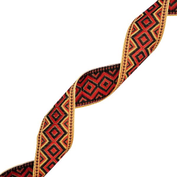 Лента (тесьма) жаккардовая 32.0 мм / 25±1 метров, рис. 9496, (4 желтый) С1853Г17