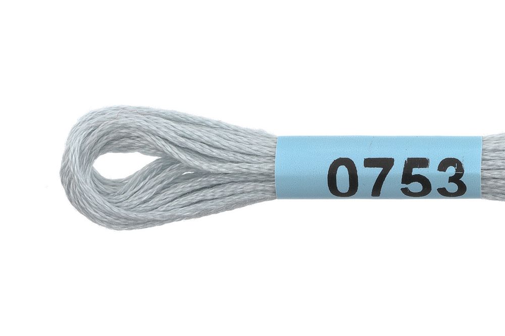 Мулине Gamma 100% хлопок, цв.0753 св-серо-голубой, 24 мотка по 8 метров