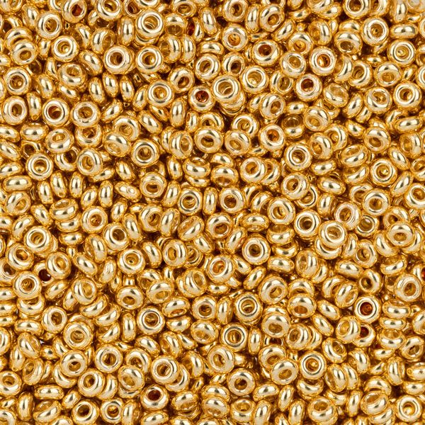 Бисер Toho 11/0 Demi 5 (2.2 мм), 25 г (5х5 г), PF0557 золотой