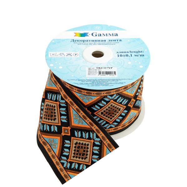 Лента (тесьма) жаккардовая 70.0 мм / 10±0.5 метров, 1, Gamma TRJ-117YP
