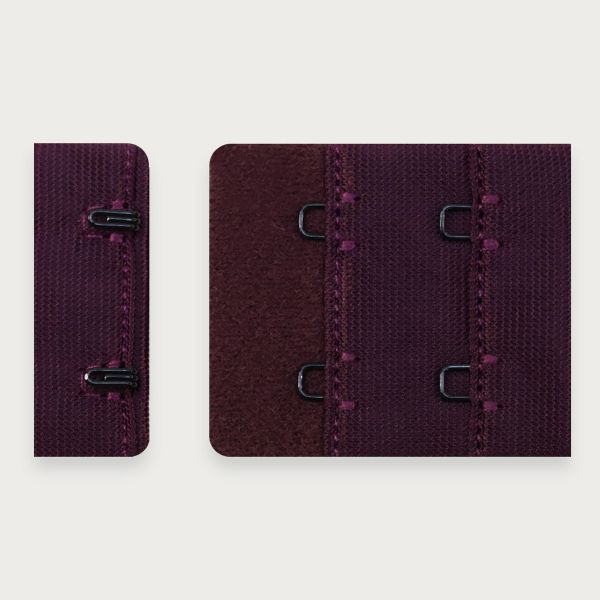 Застежки для бюстгальтера текстильные 2х2, 38 мм, 25 шт, 076 сливовое вино, Arta