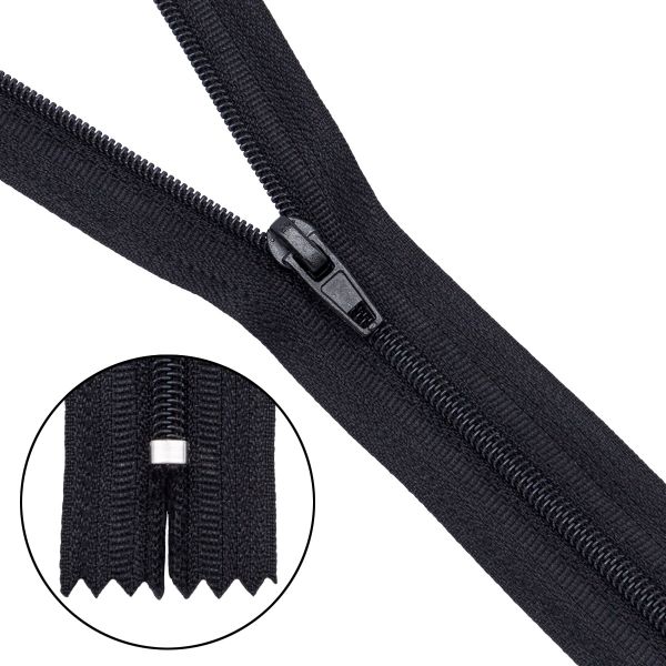 Молния спираль (витая) Т3 (3 мм) 1 зам., н/раз., 20 см, автомат, 580 черный, 10 шт