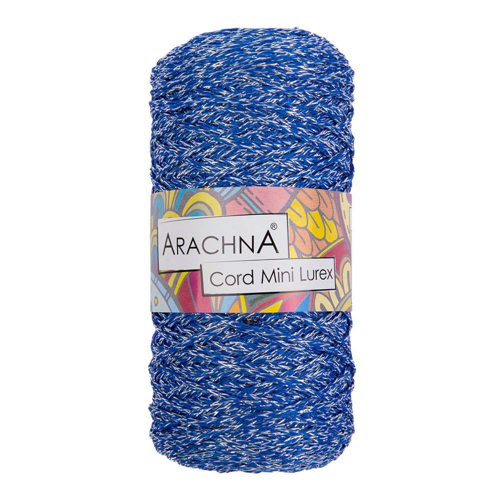 Пряжа Arachna Cord Mini Lurex / уп.3 мот. по 75г, 200 м, 03 синий-серебро