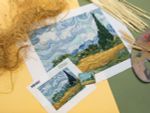 Набор для вышивания нитками Panna, Золотая серия, Пшеничное поле с кипарисами, 38х30 см