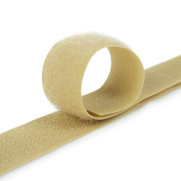Лента контактная липучка (велкро) пришивная 50 мм / 25 метров, 034 бежевый, Gamma LG-50, ПАРА (крючок+петля), качество 