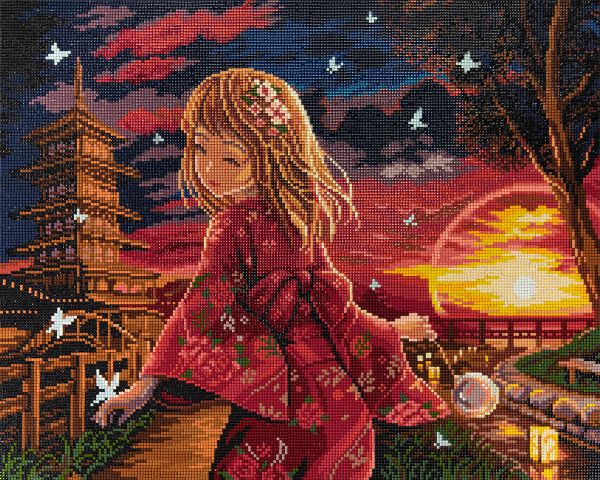 Алмазная (кристальная) мозаика Фрея ALPD-178, на подрамнике Закат над рекой, 50х40 см