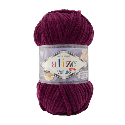 Пряжа Alize (Ализе) Velluto / уп.5 мот. по 100 г, 68м, 111 сливовый