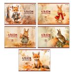 Альбом для рисования 100 г/м², A4 29.5х20.2 см, 24 л. на скобе 5 шт, 01695 На опушке, Светоч А254