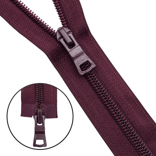 Молния спираль (витая) Т7 (7 мм) 2 зам., разъем., 85 см, 864 т.бордо, 10 шт