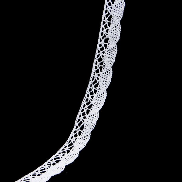 Кружево вязаное (тесьма) хлопковое 20 мм / 9.14 метров, белоснежный