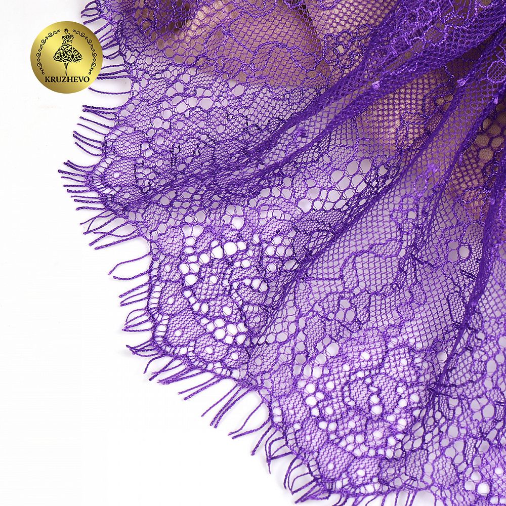 Кружево шантильи (реснички) 170 мм, A88 цв.A0507 сиреневый неон, 3 метра, Kruzhevo