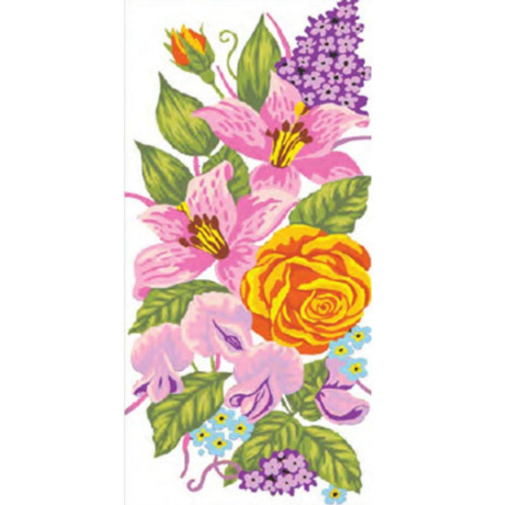 Рисунок для вышивания Grafitec (канва), сер.8.000 60х30 см, 8.061 Розы и лилии