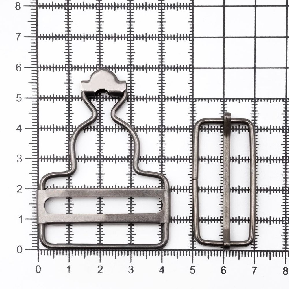 Застежка для комбинезона 40 мм, ушко 62х44 мм, 20 шт, чер.никель