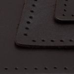 Набор заплаток пришивных из кожи, ромб 4х5,6см, 6х8,4см, 8х11,2см, с перфорацией, 3 шт (03 темно-коричневый), 9405