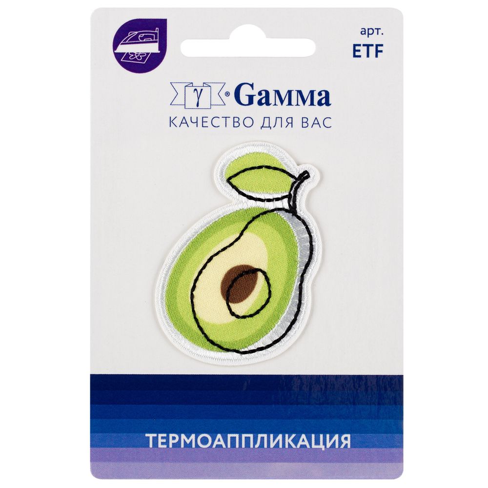 Термоаппликация №04 1 шт, 02-442 Авокадо 3.3х5 см, Gamma ETF