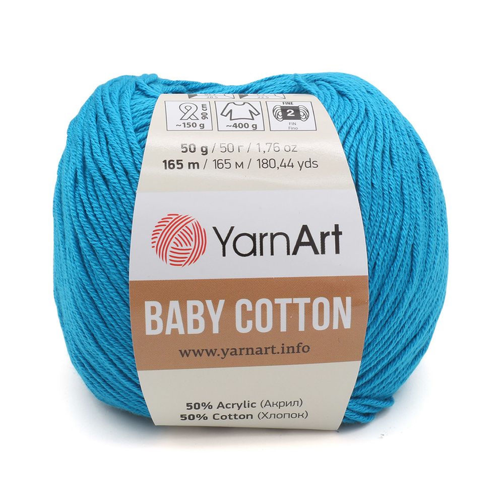Пряжа YarnArt (ЯрнАрт) Baby Cotton / уп.10 мот. по 50 г, 165м, 458 темно-голубой /TOS/