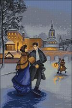 Алмазная (кристальная) мозаика Фрея, На катке 40х60 см