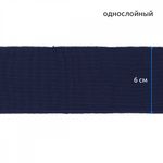 Подвяз (довяз) трикотажный 6.0х80 см, синий, 73096, 520 г/м², 100% п/э, 5 штук