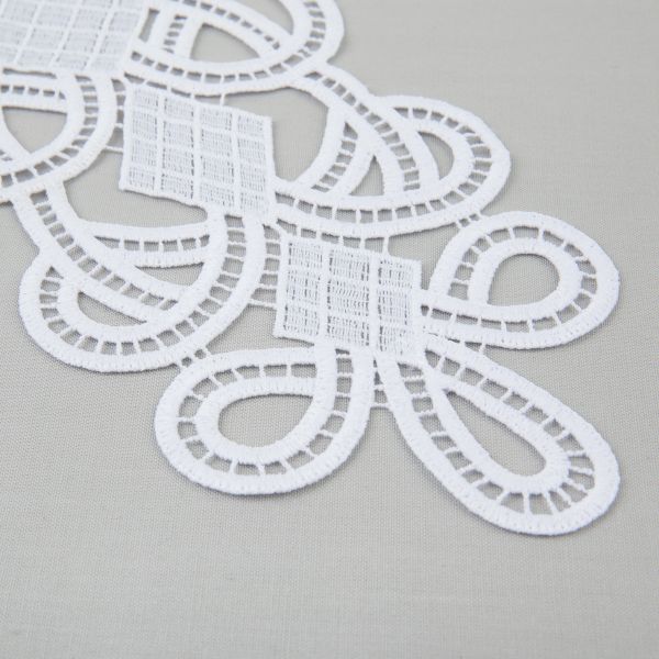 Пришивная кружевная вставка 160 мм, гипюр, 10 шт, Турция, белый, Gamma GIC-27-01