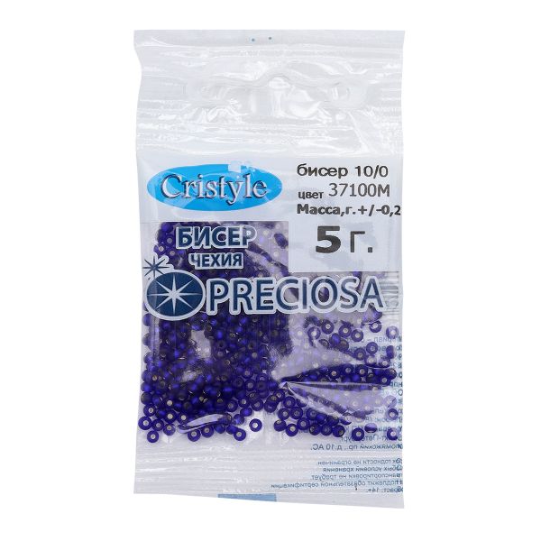 Бисер Precoisa 10/0 (2.3 мм), 50 г (10х5 г), цв. 37100 М