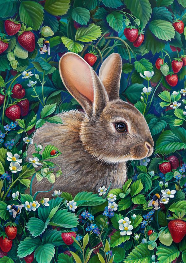 Пазл 1000 элементов, Зайка в землянике, PZL-1000/33, Фрея
