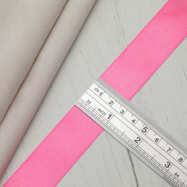 Лента атласная 1-сторонняя 25.0 мм / 22.86±1 метров, 012 яр. розовый, Globus