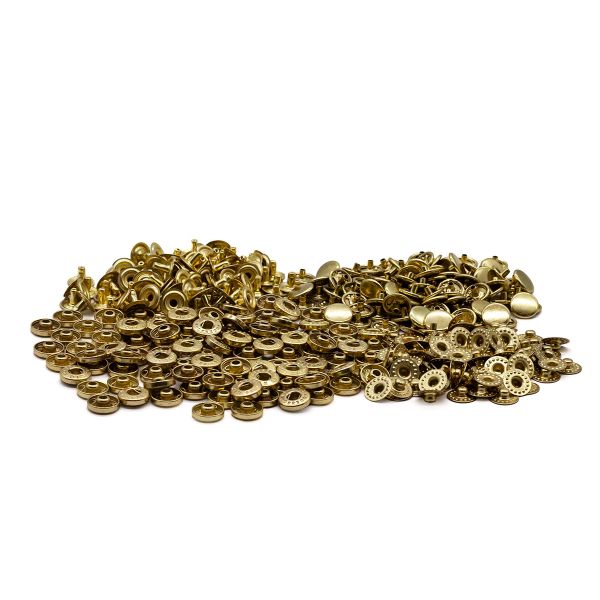 Кнопка Альфа (S-образная) ⌀10.0 мм, ≈100 шт, нерж.сплав, золото, BIG