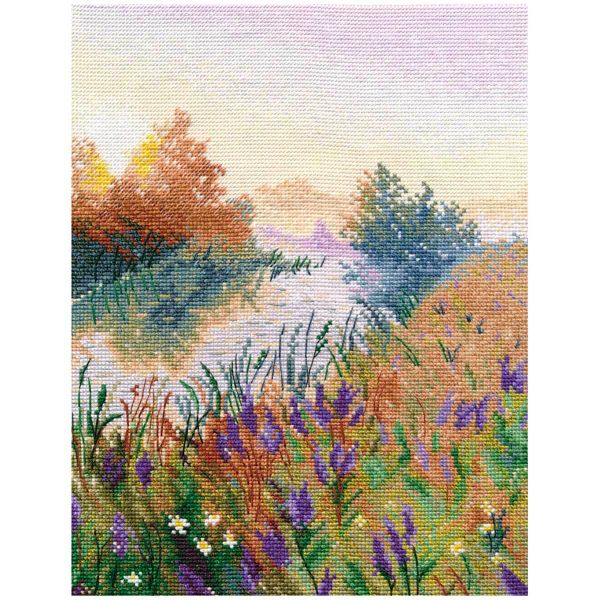 Набор для вышивания нитками Овен, Туманное утро 25х20см