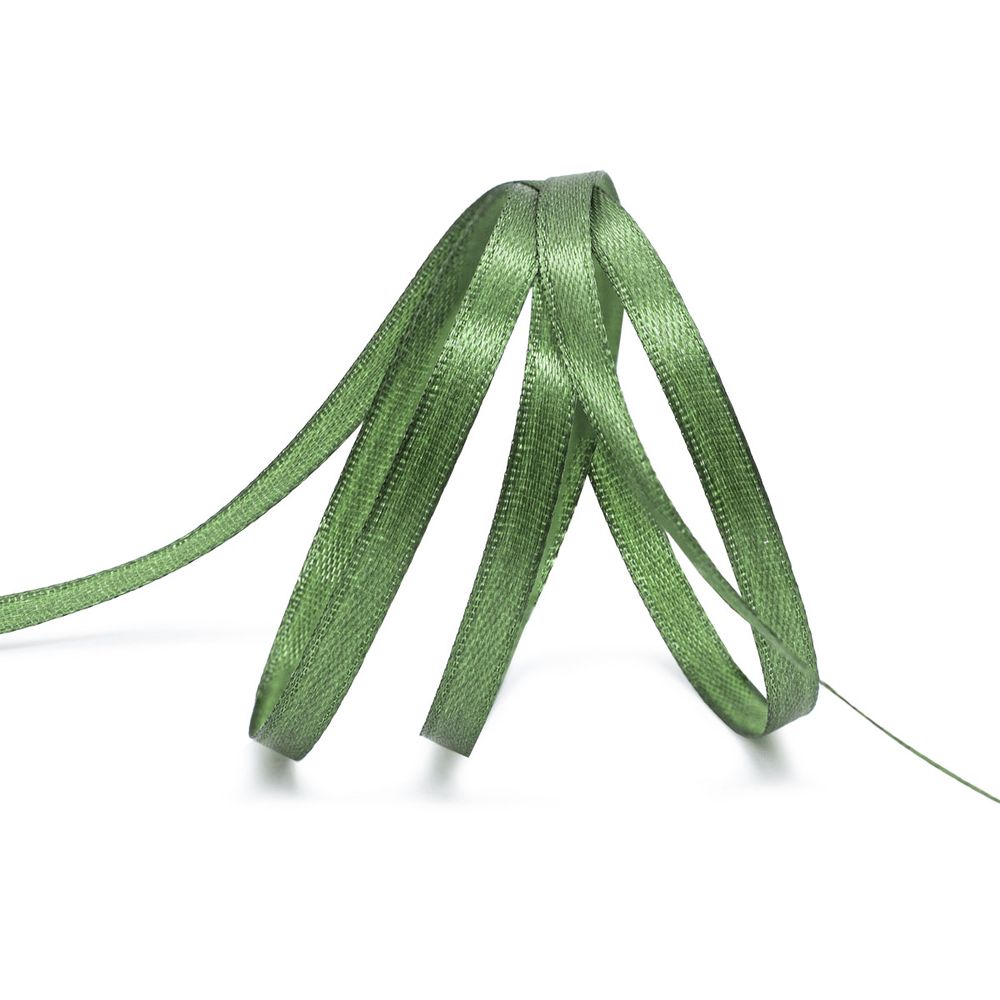 Лента атласная 1-сторонняя 6.0 мм / 22.86±1 метров, 105 т.оливковый, Globus