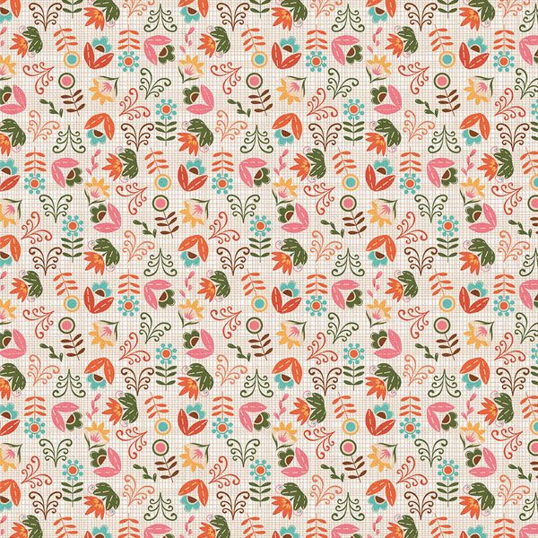 Ткань для пэчворка Peppy Лесные жители, рулон 112 см / 5 метров, ЛЖ-14 белый, Peppy