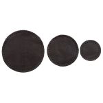 Набор заплаток пришивных из кожи, круг ⌀4см, 6см и 8см, с перфорацией, 3 шт, 100% кожа (03 темно-коричневый), 9401
