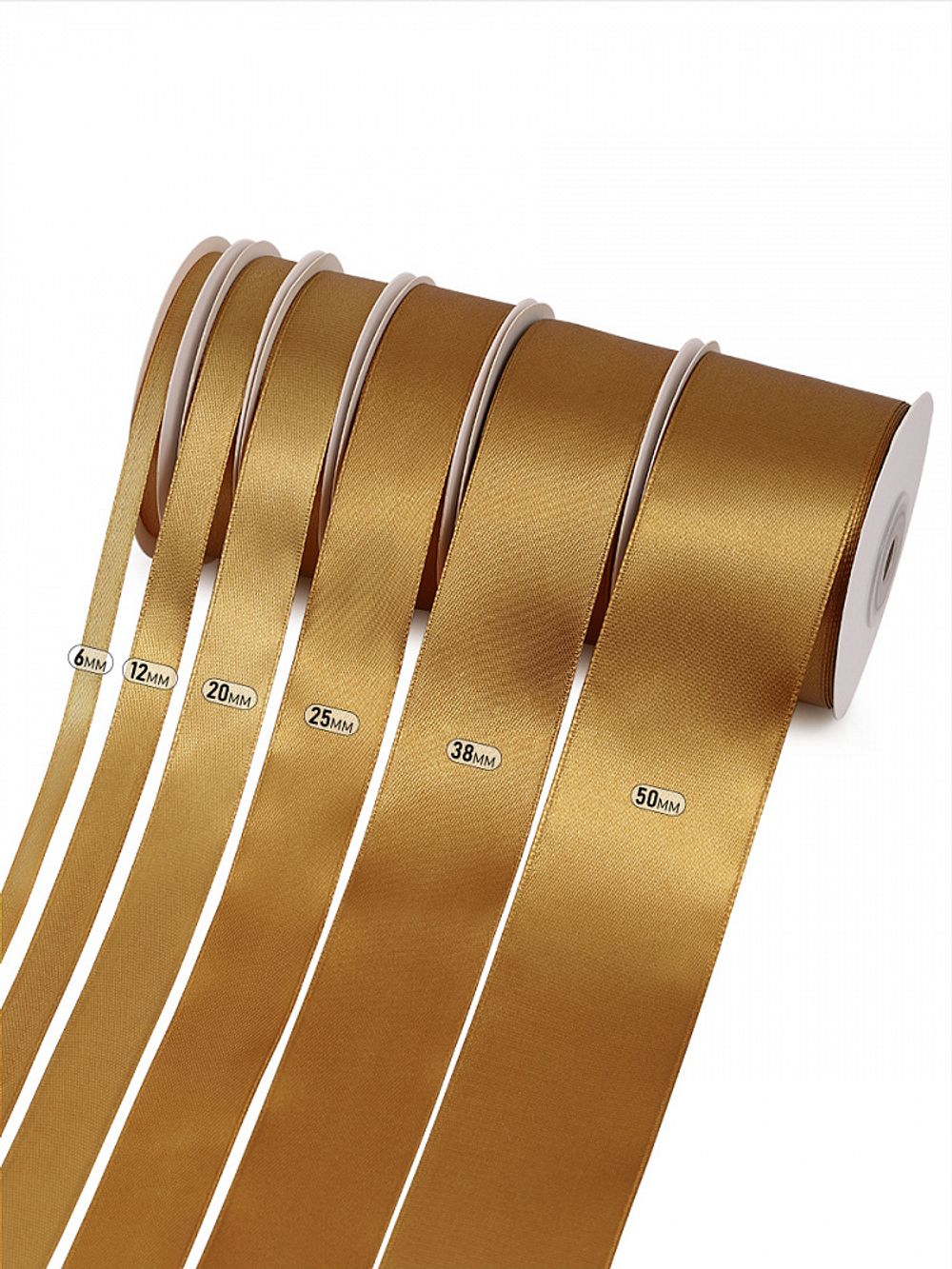 Лента атласная 1-сторонняя 25.0 мм / 22.5±1 метра, 3023 т.золотой, Magic4Hobby