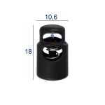 Фиксатор (зажим) для шнура пластик 1 отв., ⌀4.0 мм, 24 шт, №01 черный, Micron A 8846