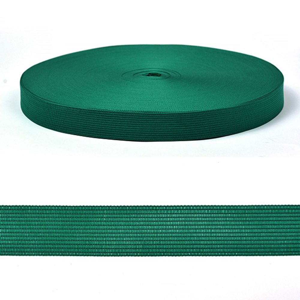 Тесьма окантовочная 22 мм, вязаная, 001-22, 123 т.зеленый, 100м
