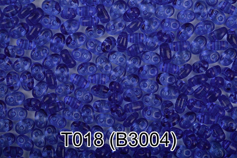 Бисер Preciosa Twin 3 2.5х5 мм, 10х5 г, 1-й сорт T018 св.синий, B3004, 321-96001