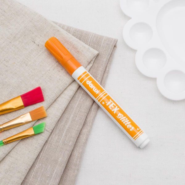 Маркер для ткани Darwi TEX Glitter, 2мм (с блестками) (752 оранжевый), DA0140013