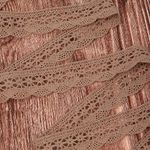 Кружево вязаное (тесьма) 27 мм / 10 метров, хлопок, TBY.1005, F294 капучино