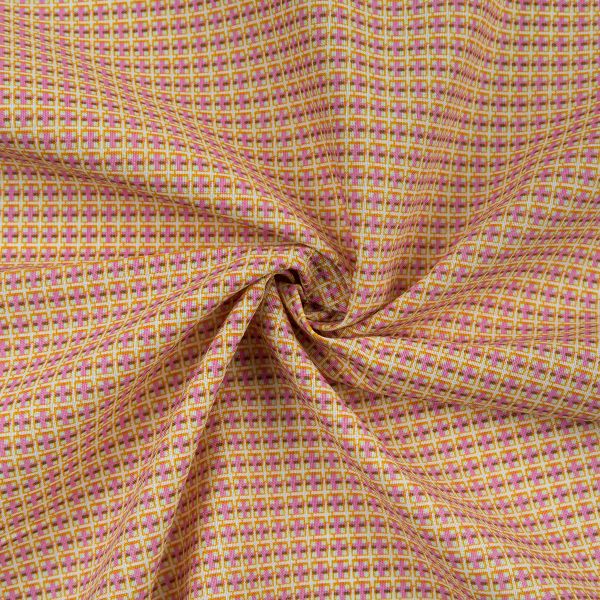 Ткань для пэчворка PEPPY БАБУШКИН СУНДУЧОК ФАСОВКА 100х112 см, 140±5 100% хлопок, БС-15 клетка яр.желтый/бирюзовый, Peppy БАБУШКИН СУНДУЧОК